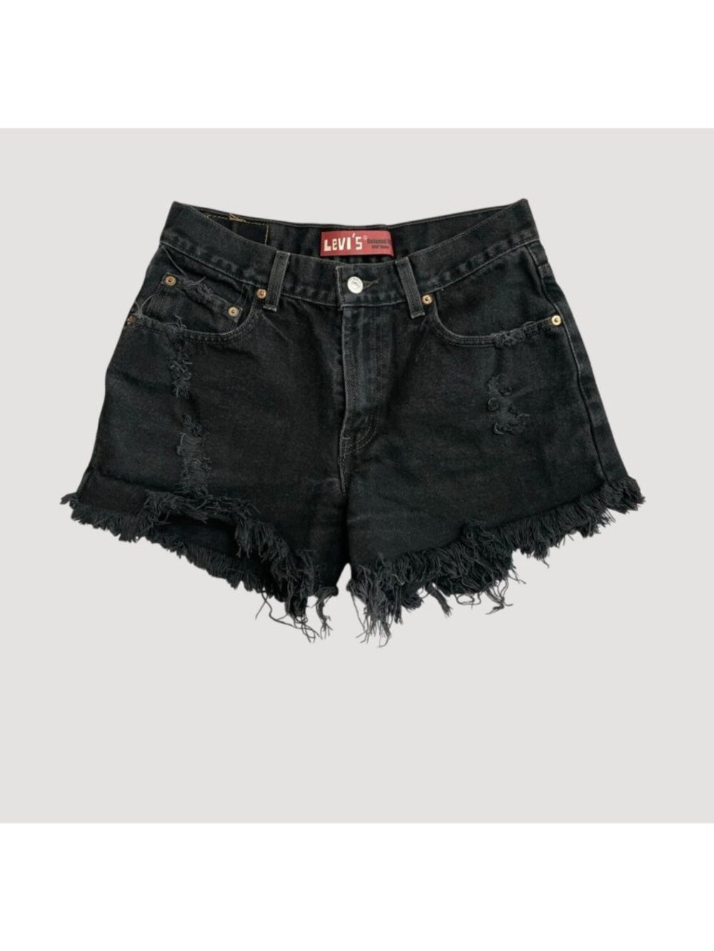 Levi's Black Distressed Denim Jean Shorts